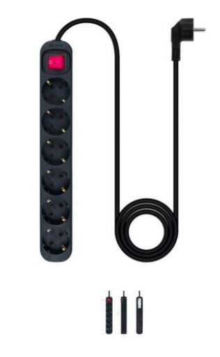 [170005] NANOCABLE REGLETA 6 TOMAS CON INTERRUPTOR – BLANCA