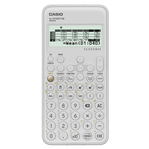 [248290] CALCULADORA CIENTÍFICA CASIO FX-570SP CW BLANCA · 575 FUNCIONES · PANTALLA NATURAL · CLASSWIZ