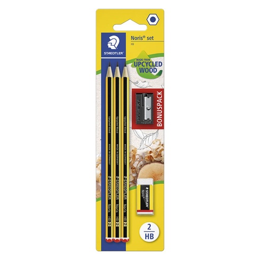 [118874] LÁPICES DE GRAFITO STAEDTLER NORIS Nº2 HB – BLÍSTER 3 UNIDADES