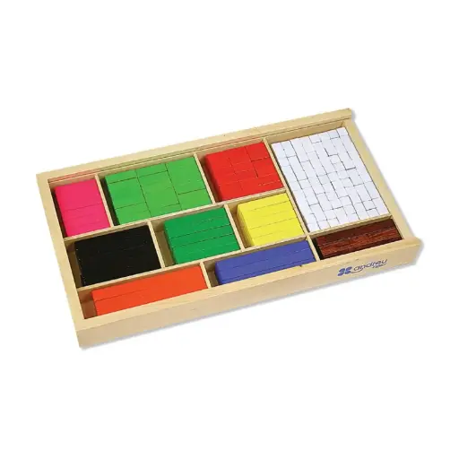 [825764] REGLETAS DE MADERA COLOREADAS CON CAJA 10×10