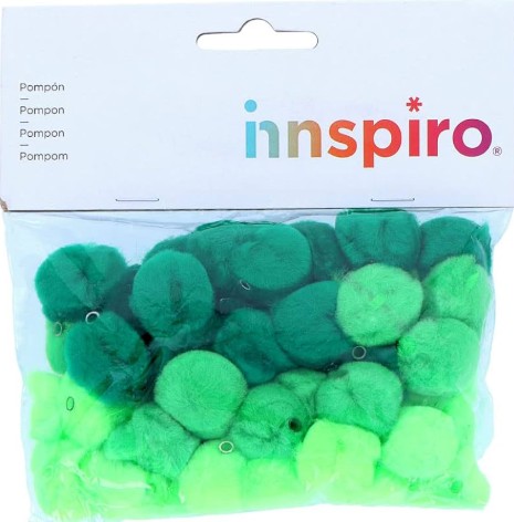 [825791] POMPON POLIPROPILENO VERDE 25MM 50UD