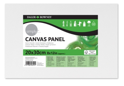 [825888] CARTÓN ENTELADO 20 × 30 CM – 250 G/M² – TRIPLE IMPRIMACIÓN DALER-ROWNEY SIMPLY