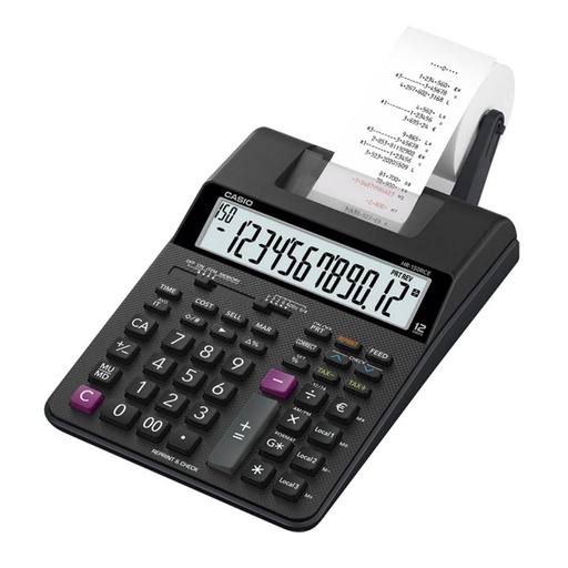 [248761] CALCULADORA IMPRESORA CASIO HR-150RC · 12 DÍGITOS · BICOLOR · 2,0 L/S · PAPEL 57 MM · RE-PRINT/POST-PRINT · RELOJ/CALENDARIO