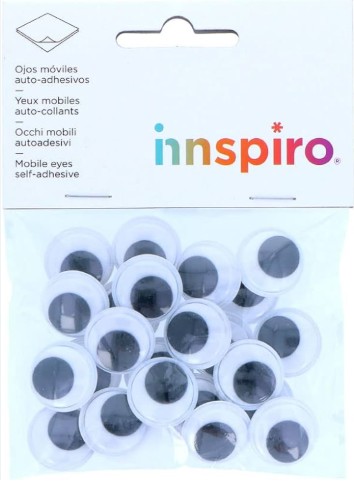 [828737] OJOS MÓVILES NEGROS AUTOADHESIVOS REDONDOS 15 MM – 48 UNIDADES