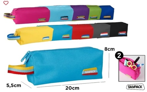 [825074] PORTATODO PLANO 2 CREMALLERAS LAGART – COLORES SURTIDOS PASTEL