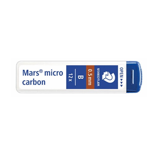 [080088] MINAS MARS MICRO CARBON 250 0,5 mm B (TUBO 12 UDS.) STAEDTLER