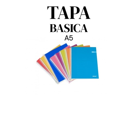 [001144] BLOC ESPIRAL A5 TAPA BASICA 80 HOJAS 60 GRAMOS HORIZONTAL