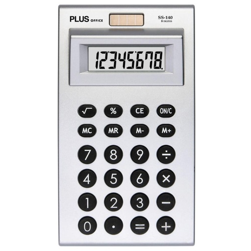 [220493] CALCULADORA PLUS OFFICE SS-140 · 8 DÍGITOS · VISOR INCLINADO · SOLAR + PILA BOTÓN