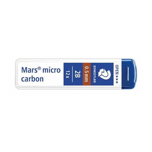 [080087] MINAS MARS MICRO GRAFITO 0,5 mm 2B (TUBO 12 UDS.) STAEDTLER