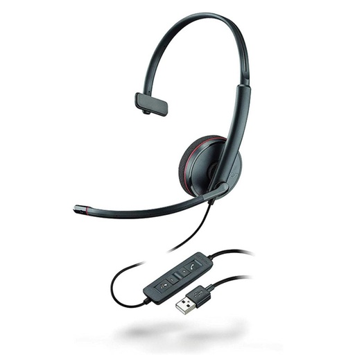 [220726] AURICULAR POLY PLANTRONICS BLACKWIRE C3210 USB-A MONOAURAL CON MICRÓFONO