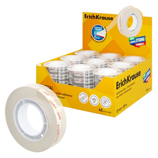 [040002] CINTA ADHESIVA TRANSPARENTE RAYLU 12 MM × 33 M (PACK 12 UNIDADES)