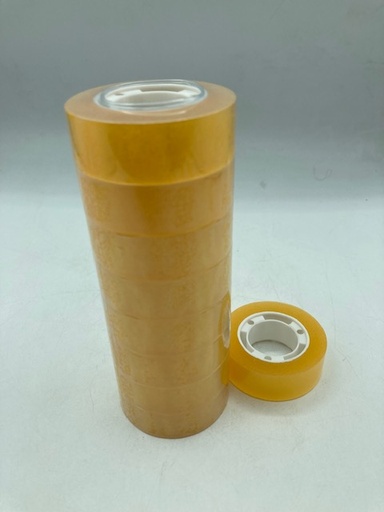 [040003] CINTA ADHESIVA TRANSPARENTE RAYLU 19 MM × 33 M (PACK 12 UNIDADES)