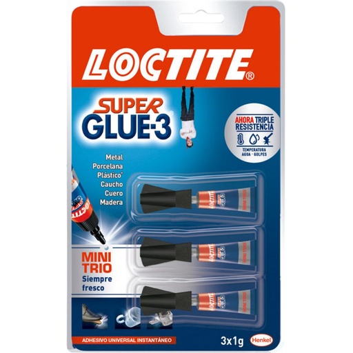 [118673] PEGAMENTO LOCTITE SUPER GLUE-3 – 3X1 G (BLÍSTER MONODOSIS)