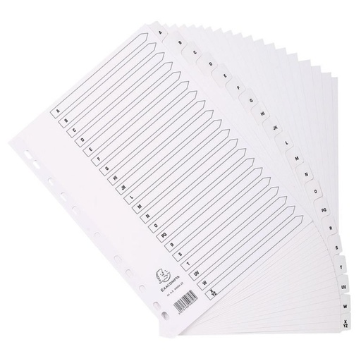 [181273] SEPARADOR EXACOMPTA CARTULINA BLANCA A–Z (JUEGO DE 20, DIN A4, 11 TALADROS)