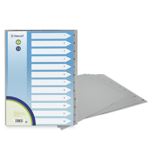 [180625] SEPARADORES A4 POLIPROPILENO 12 DEPARTAMENTOS 