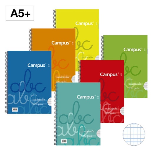 [002368] BLOC ESPIRAL CAMPUS GUIA DE ESCRITURA A5 TAPA BASICA LINEA 4MM