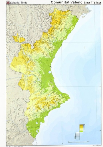 [650016] MAPAS DE COMUNIDAD VALENCIANA FISICO  (BLOC 50 HOJAS)