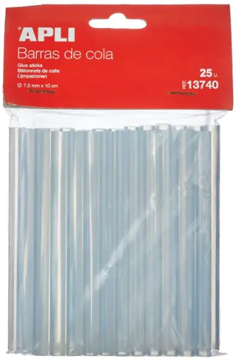 [70105] BARRA TERMOFUSIBLE DE COLA 7.5MM X 10 CM RECAMBIO PACK 25 UNIDADES