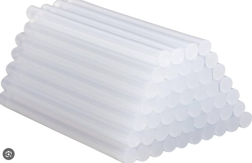 [825708] BARRAS DE SILICONA 1,1 × 10 CM TRANSPARENTES (PACK 6 UDS) – COLA TERMOFUSIBLE PARA PISTOLAS GRANDES