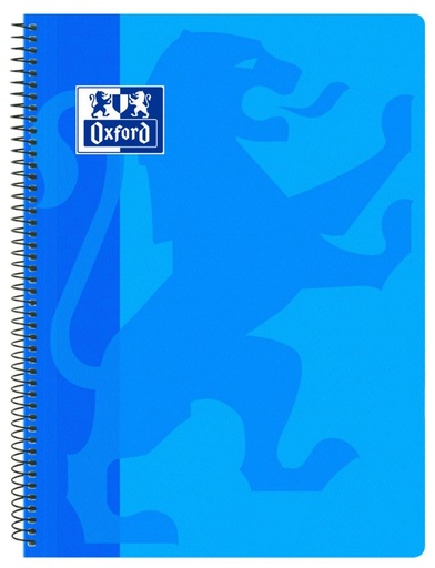 [901614] BLOC OXFORD A4 AZUL TURQUESA 80 HOJAS – CUADRO 4 MM, TAPA PLÁSTICO, OPENFLEX 180º