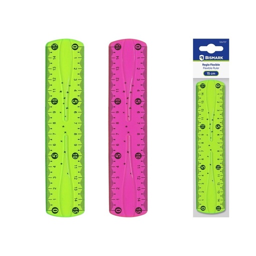 [600365] REGLA FLEXIBLE PVC 15 CM – COLORES SURTIDOS