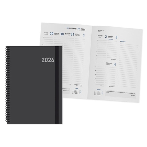 [825403] AGENDA POESSA PARIS 2026 15X21 CM – NEGRA (SEMANA VISTA) CATALAN