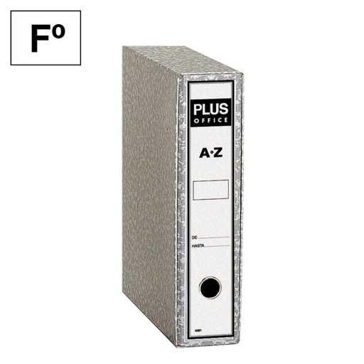 [180084] ARCHIVADOR DE PALANCA FOLIO GRIS JASPEADO 