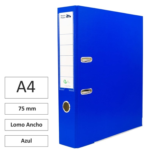 [180377] ARCHIVADOR RADO RAYLU  A4 LOMO ANCHO 75MM AZUL 