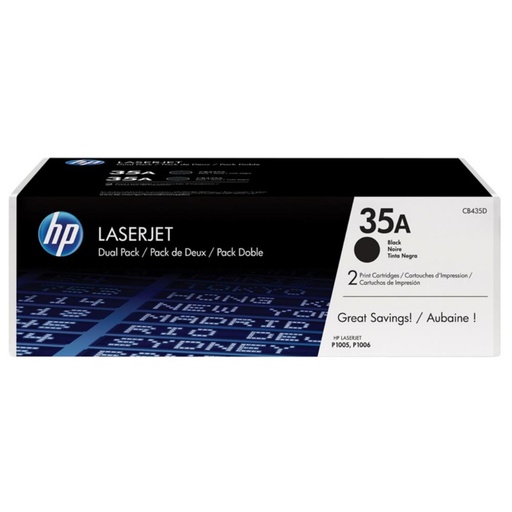 [167206] TONER HP 35A CB435AD NEGRO PACK2 *