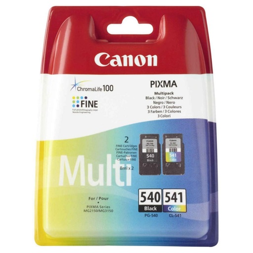 [167213] PACK DE CARTUCHOS DE TINTA ORIGINAL (NEGRO + COLOR) CANON PG-540 / CL-541 5225B013