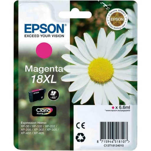 [166019] EPSON EXPRESSION HOME XP-102/205/215/305/405 CARTUCHO MAGENTA ALTA CAPACIDAD 18XL