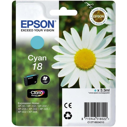 [166278] EPSON EXPRESSION HOME XP-102/205/305/405 CARTUCHO CIAN Nº18