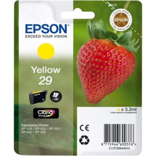 [165727] EPSON EXPRESSION HOME XP-235 CARTUCHO AMARILLO Nº29
