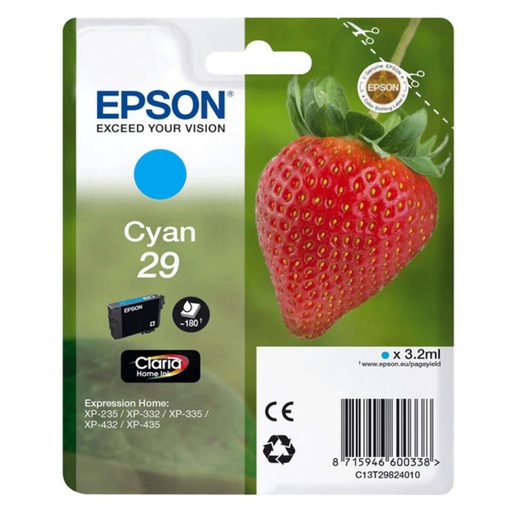 [165725] EPSON EXPRESSION HOME XP-235 CARTUCHO CYAN Nº29
