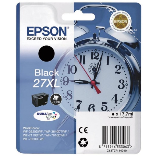 [166030] EPSON WORKFORCE WF-3000 Y WF-7000 CARTUCHO NEGRO DE ALTA CAPACIDAD Nº27XL