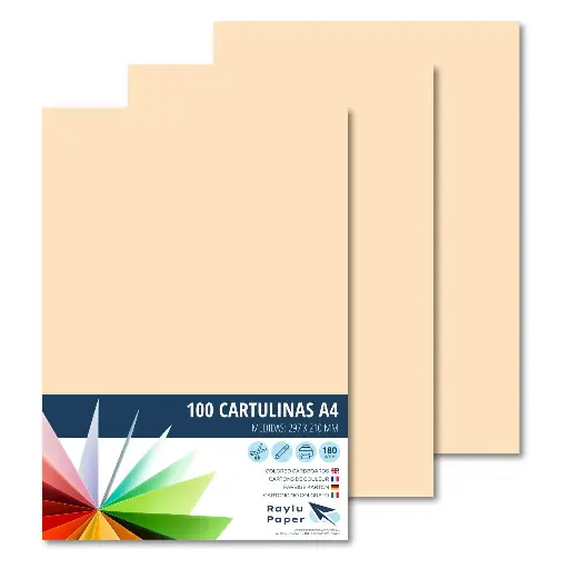 [220147] CARTULINA RAYLU PAPER A4 180 g/m² CREMA
