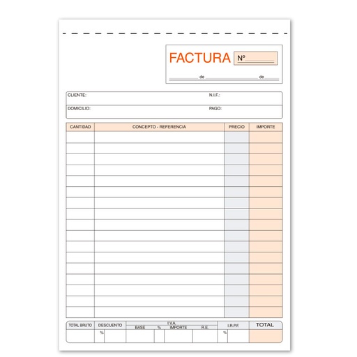 [001383] TALONARIO DE FACTURAS LOAN 4º NATURAL DUPLICADO AUTOCOPIANTE
