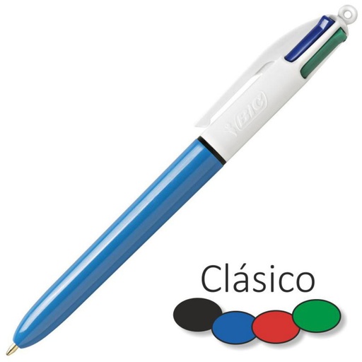 [118715] BOLÍGRAFO BIC 4 COLORES ORIGINAL · TINTA ACEITE · PUNTA 1,0 MM · AZUL/NEGRO/ROJO/VERDE (PACK 12)