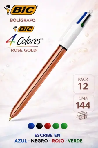 [081502] BOLÍGRAFO BIC 4 COLORES ROSE GOLD 