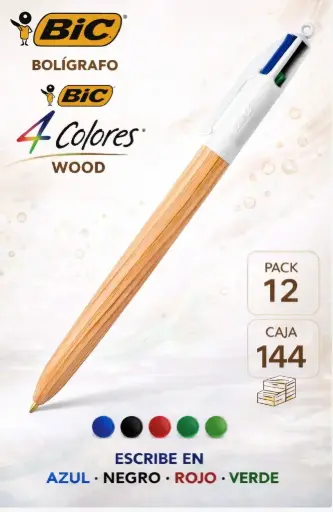 [081471] BOLÍGRAFO BIC 4 COLORES WOOD