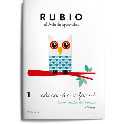 [630762] CUADERNO RUBIO EDUCACIÓN INFANTIL 1 – ANIMALES DEL BOSQUE (+3 AÑOS) · CUADERNO A5, 20 PÁGINAS