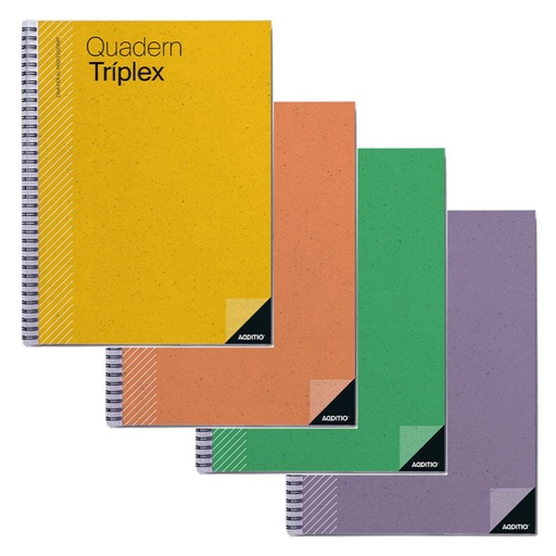 [028778] CUADERNO TRÍPLEX ADDITIO FOLIO – CATALAN (COLORES SURTIDOS) – P191