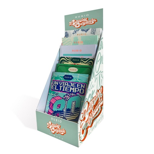 [630952] LIBRO DE CALIGRAFÍA Y LETTERING RUBIO SURTIDO EXPOSITOR (12 UNIDADES CON SOPORTE DE SOBREMESA)