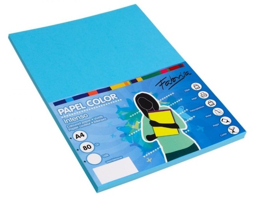 [001002] PAPEL A4 80G 100 HOJAS COLOR AZUL PASTEL