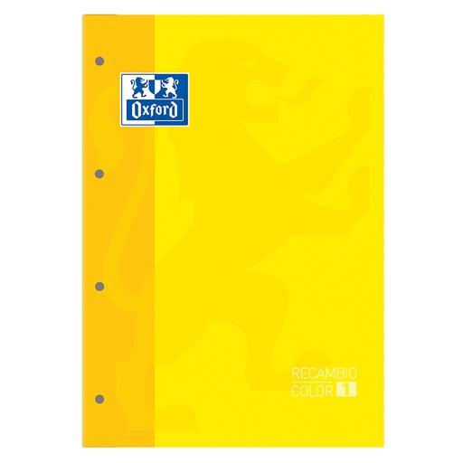 [029116] RECAMBIO COLOR 1 – DIN A4+, 80 HOJAS, 90 G, CUADRO 5 MM, 4 TALADROS, AMARILLO