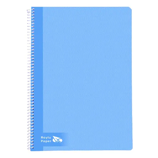 [004006] BLOC ESPIRAL FOLIO TAPA DURA 80 HOJAS 70 GRAMOS CUADRO 4MM AZUL CLARO RAYLU