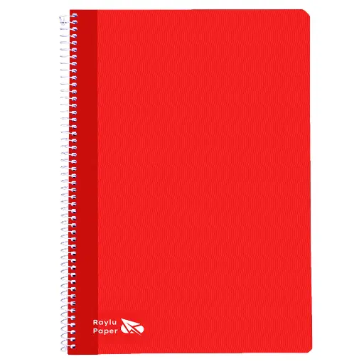 [004003] BLOC ESPIRAL FOLIO TAPA DURA 80 HOJAS 70 GRAMOS CUADRO 4MM ROJO RAYLU