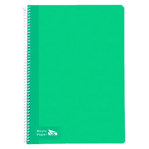 [004004] BLOC ESPIRAL FOLIO TAPA DURA 80 HOJAS 70 GRAMOS CUADRO 4MM VERDE RAYLU