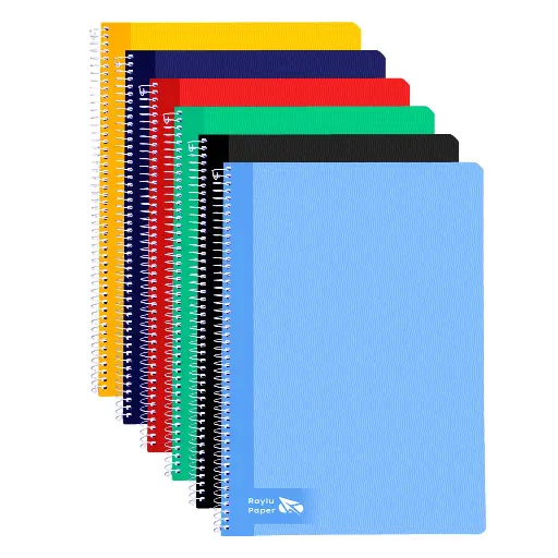 [004019] BLOC ESPIRAL FOLIO TAPA DURA 80 HOJAS 70 GRAMOS CUADRO 5MM COLORES SURTIDOS RAYLU