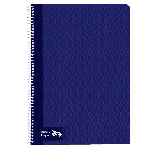 [004008] BLOC ESPIRAL FOLIO TAPA DURA 80 HOJAS 70 GRAMOS HORIZONTAL AZUL OSCURO RAYLU
